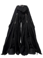 Zip Detail Wide-Leg Pants