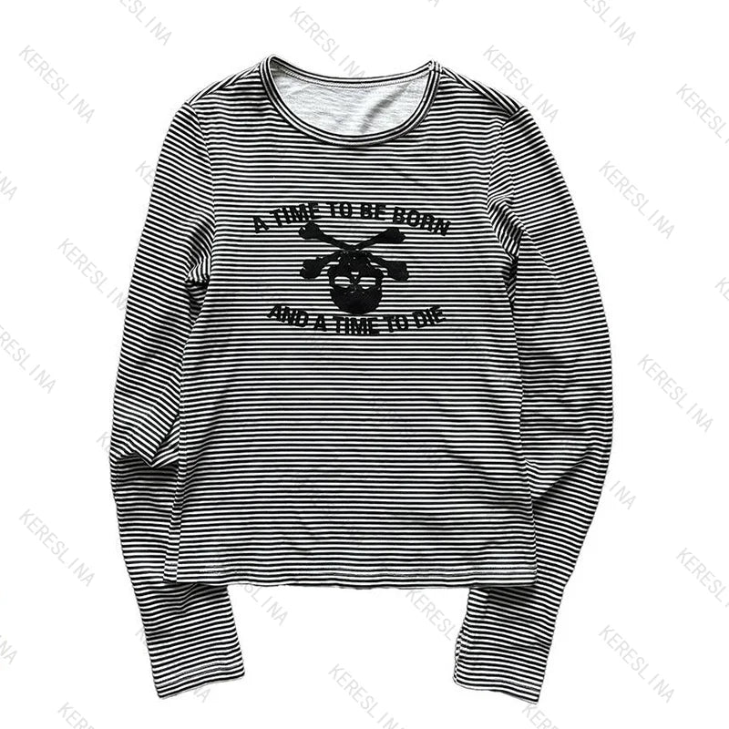 Striped Grunge Long Sleeve Tee