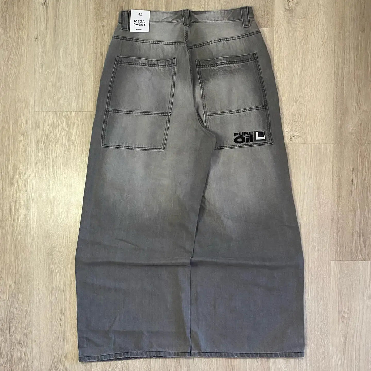 Graphic Embroidered Baggy Jeans