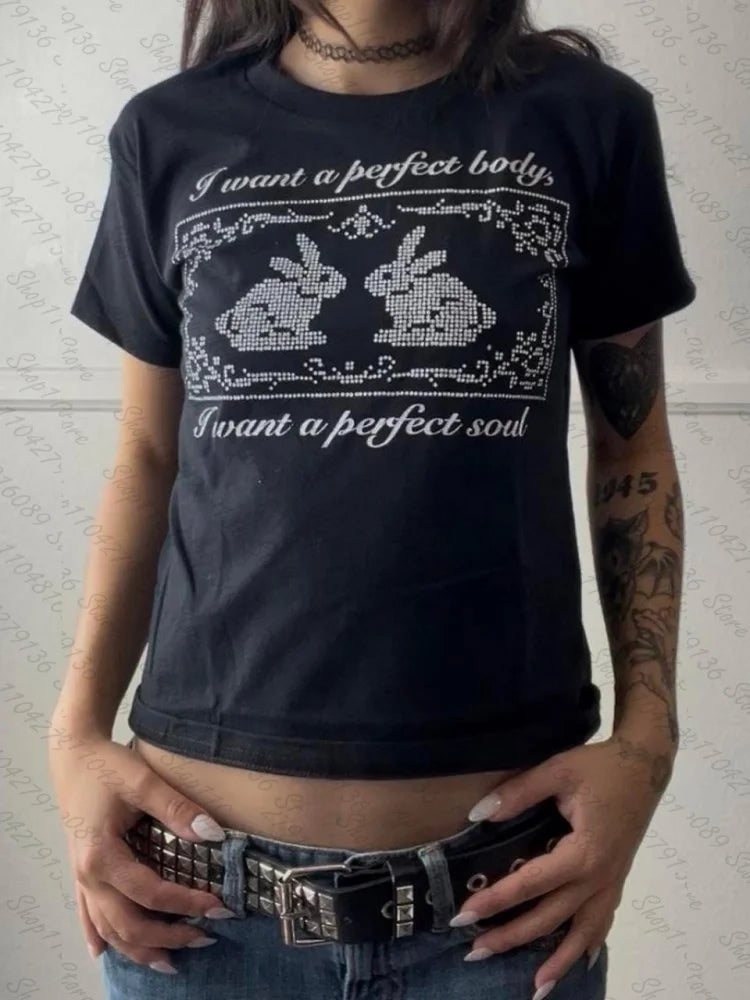 Gothic Rabbit Print Tee
