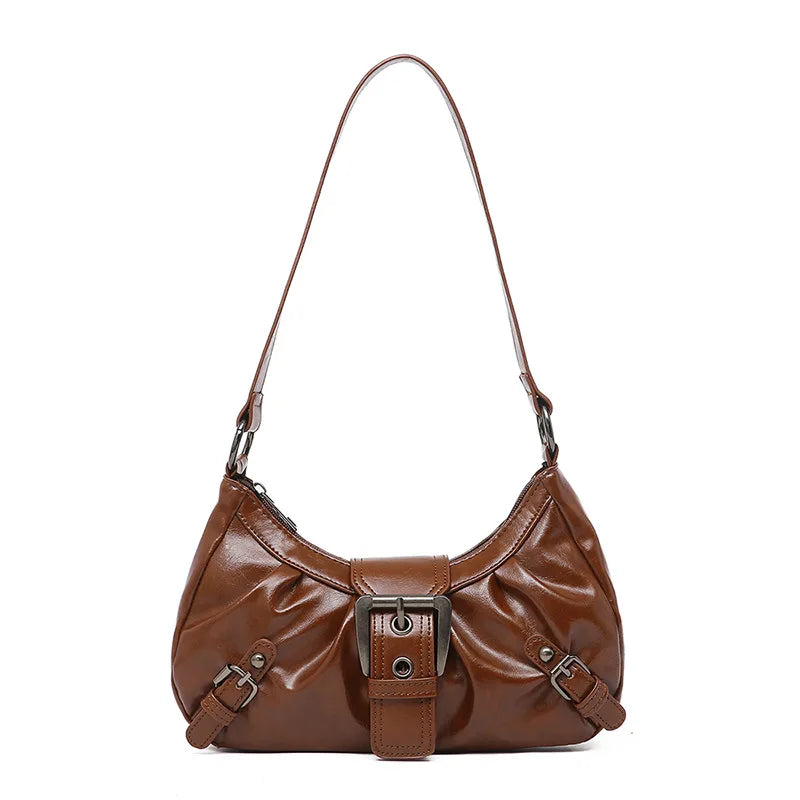 Pleated Hobo Shoulder Bag