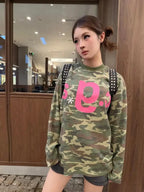 Camo Print Long Sleeve Tee