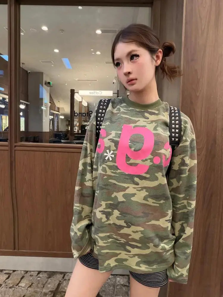 Camo Print Long Sleeve Tee
