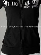 Y2K Skull Print Zip-Up Hoodie