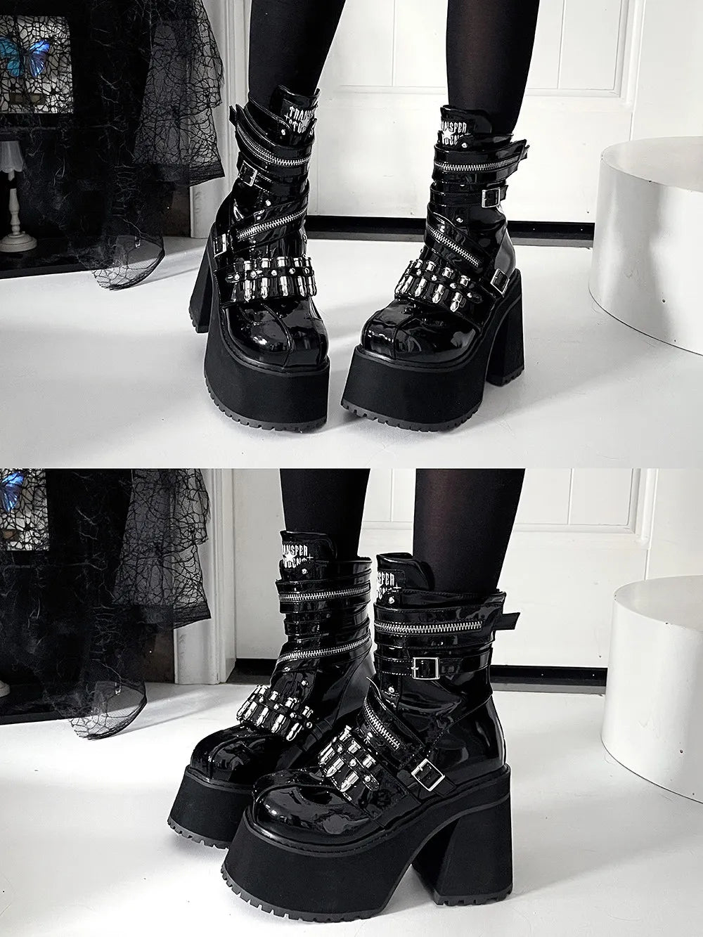 Buckle Platform Ankle Boots