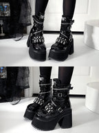 Buckle Platform Ankle Boots