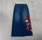 Gothic Embroidery Baggy Jeans