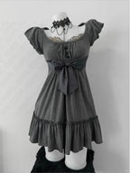Ruffle Gothic Mini Dress