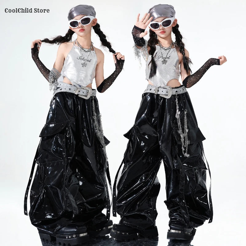 K-Pop Crop Top & Cargo Pants Set