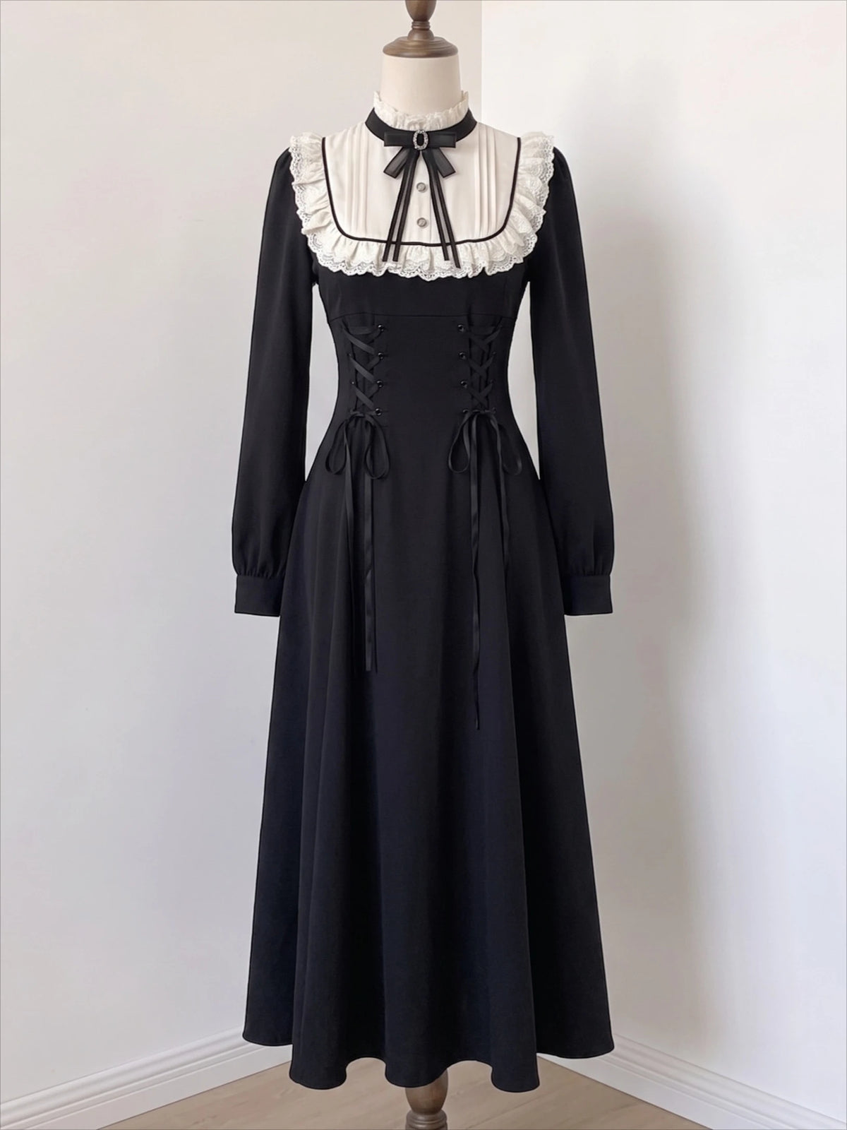 Gothic Ruffle Tiered Dress