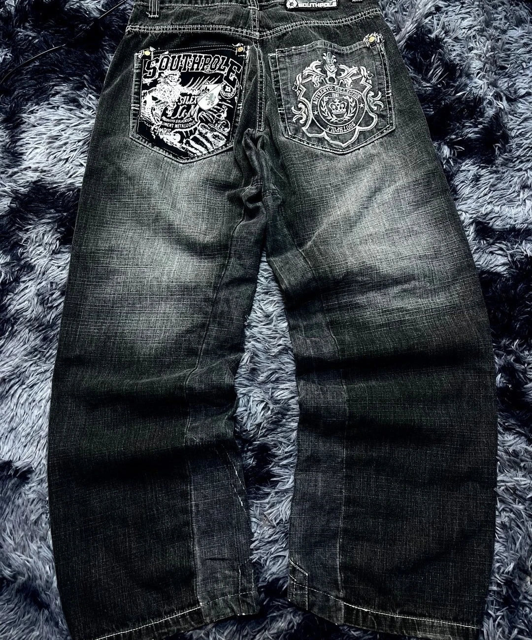 Embroidered Wide-Leg Jeans
