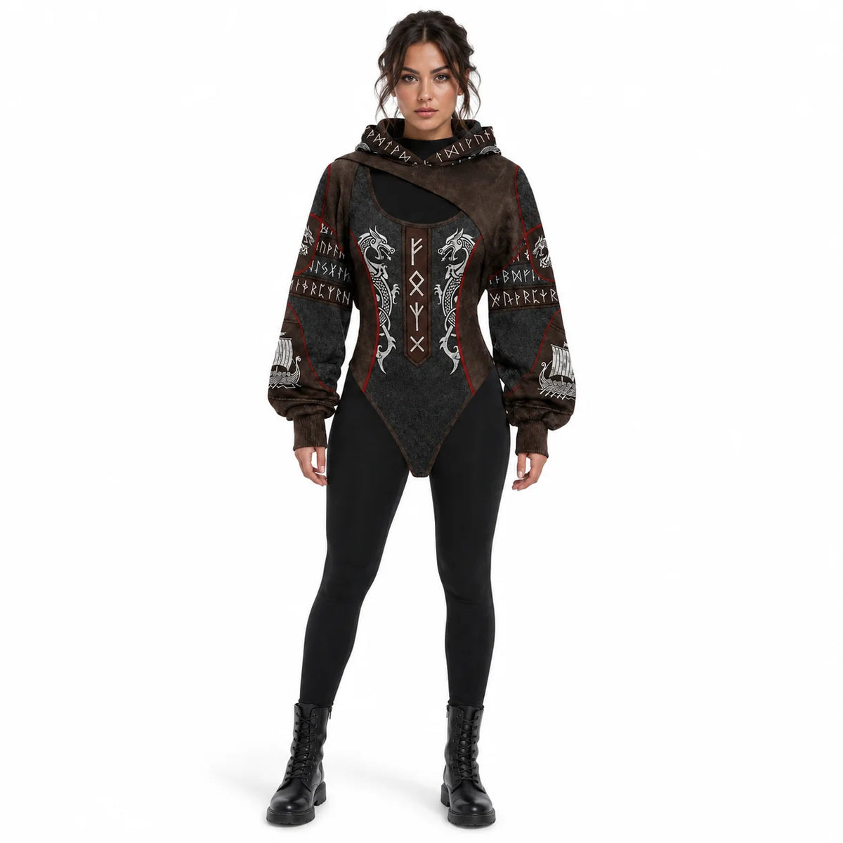 Viking Print Hooded Set