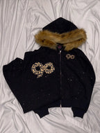 Faux Fur Trim Two-Piece Set