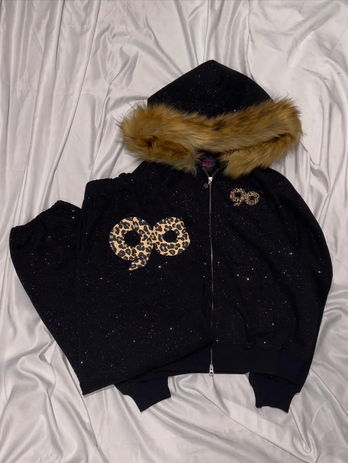 Faux Fur Trim Two-Piece Set