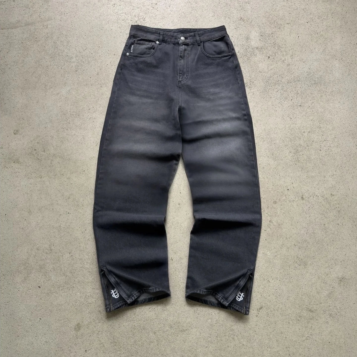 Gothic Embroidery Baggy Jeans