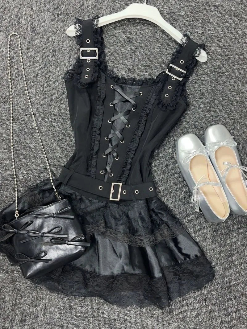 Lace-Up Corset Dress
