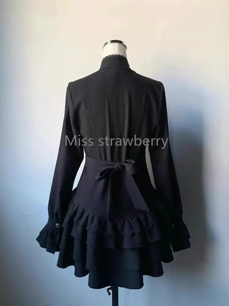 Vintage Gothic Style Lace Up Dress