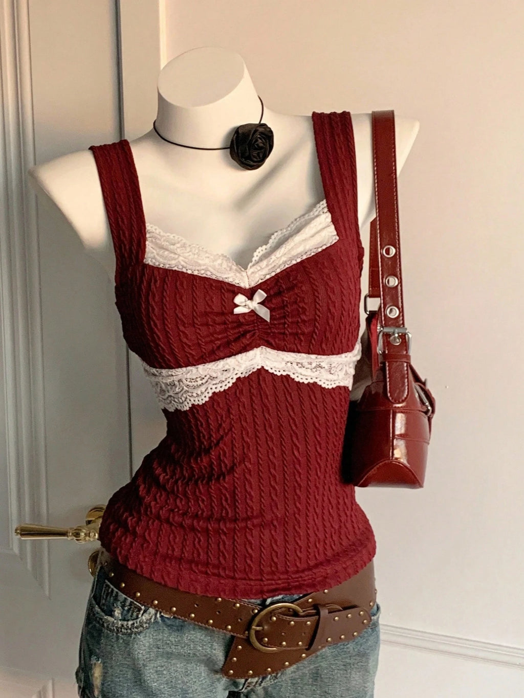 Lace Bow Corset Top