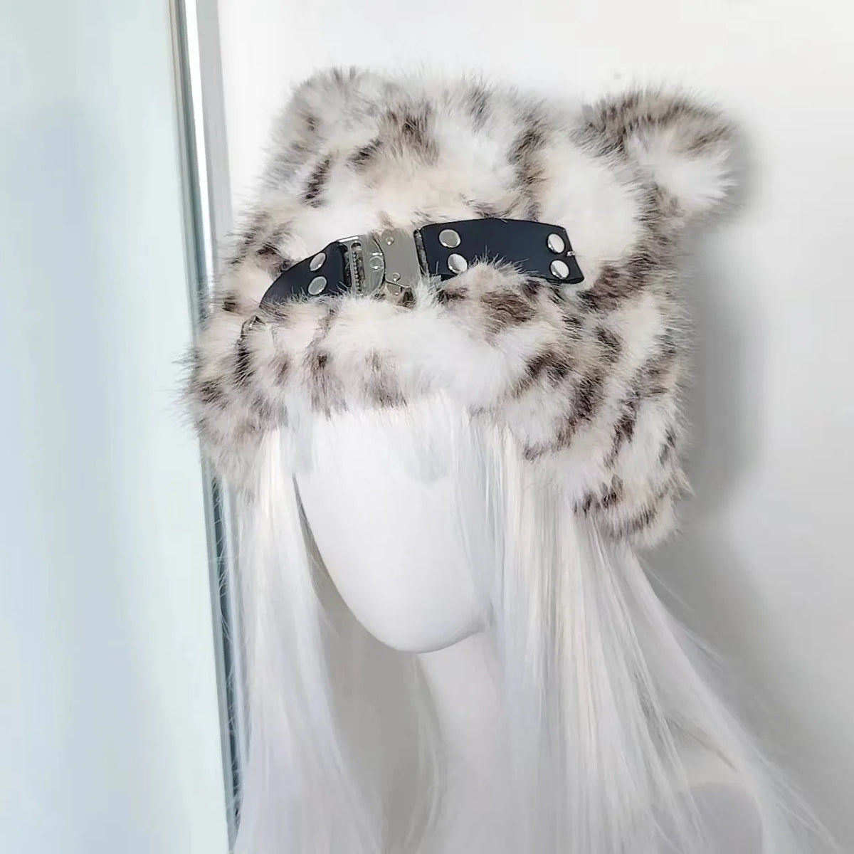 Leopard Faux Fur Ear Hat