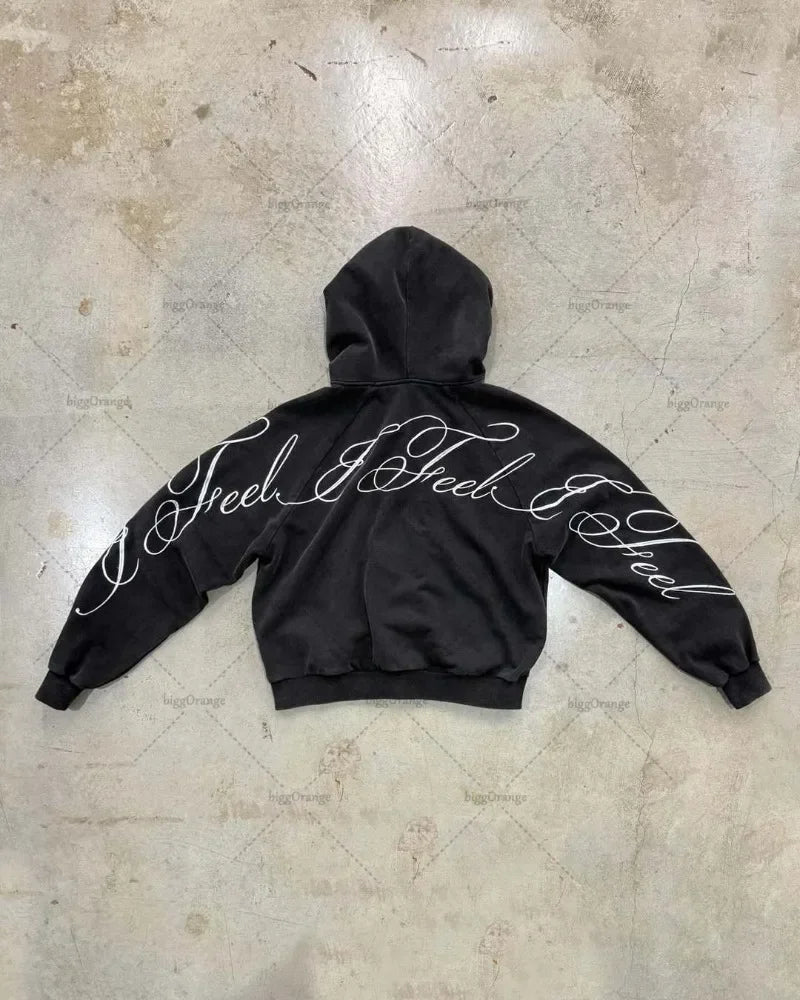 Gothic Print Hoodie