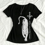 Dragon Print Gothic Top