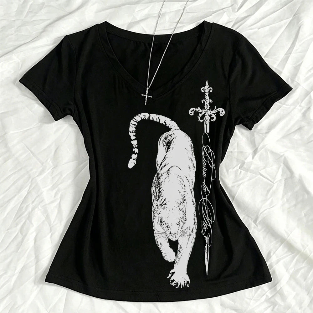 Dragon Print Gothic Top