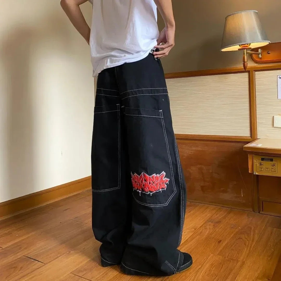 Skull Embroidered Jeans