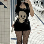 Skull Print Bodycon Dress