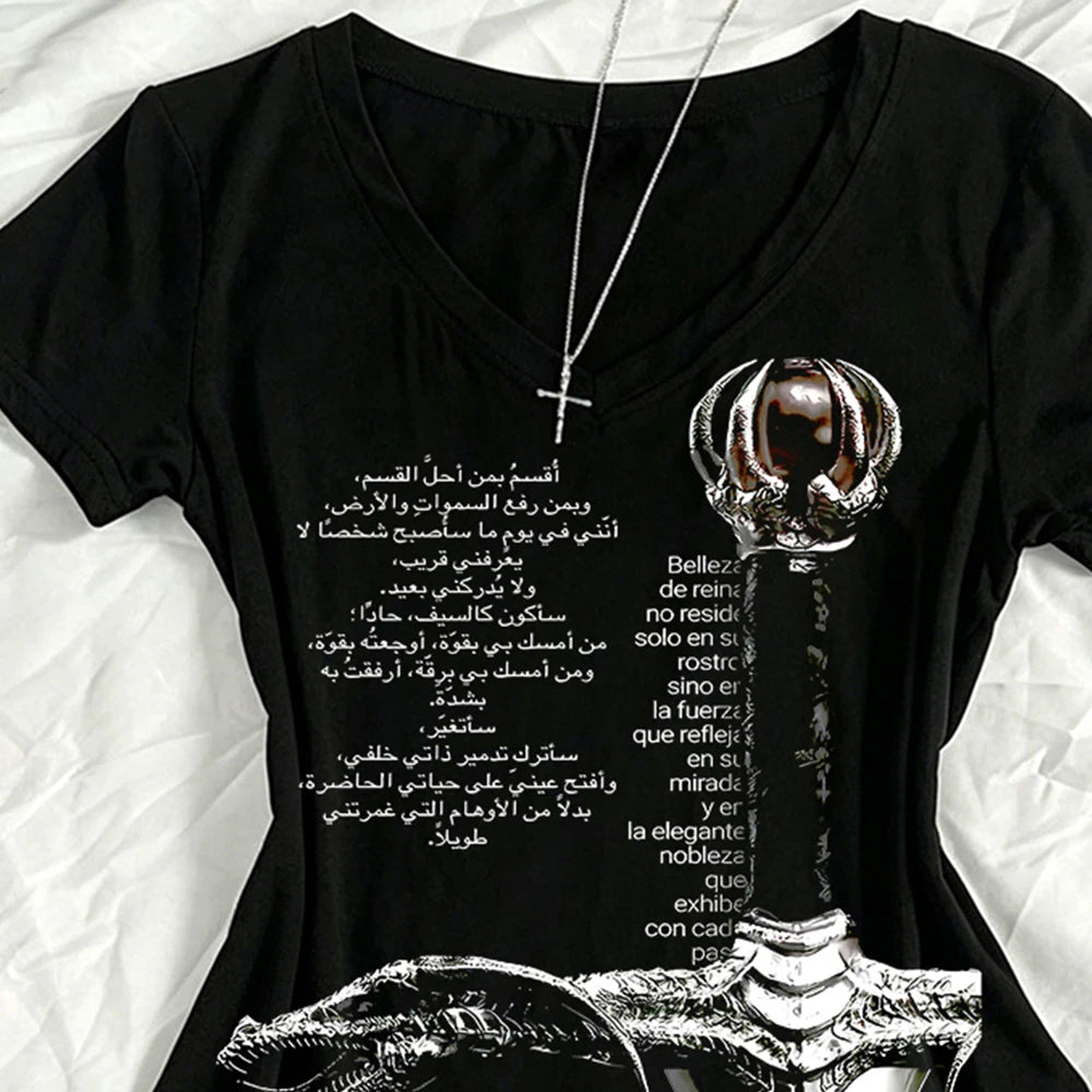 Emo Graphic Print Crop Tee