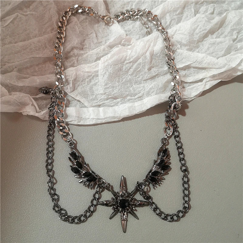 Wings & Cross Pendant Necklace