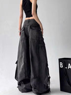 Y2K Wide-Leg Black Jeans