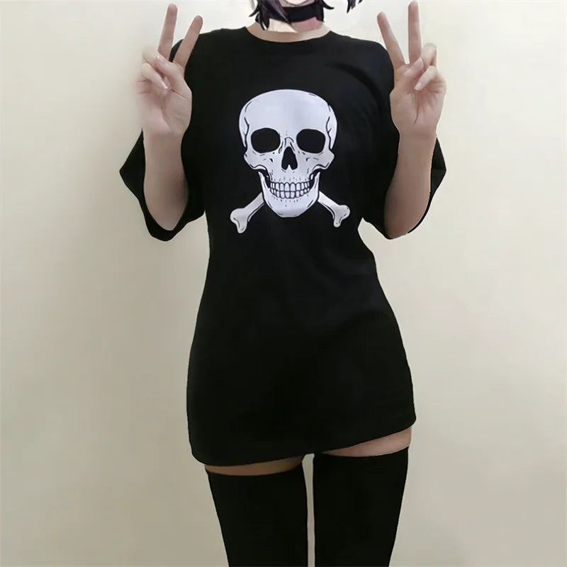 Skull Print Anime Tee