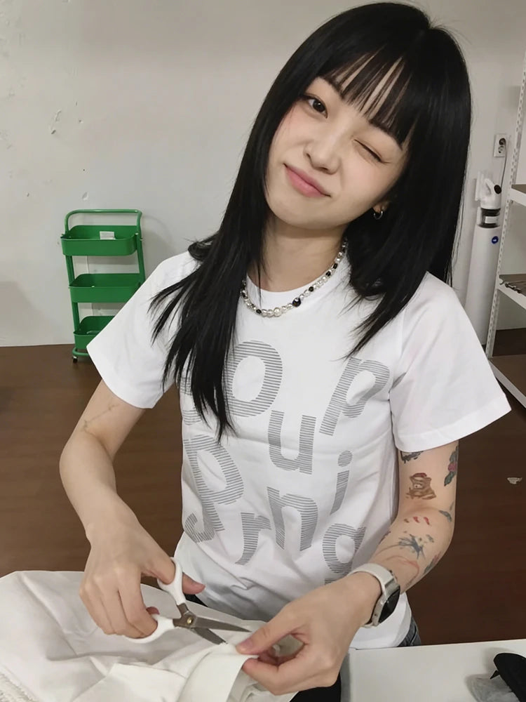 Graphic Print White Tee