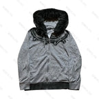 Faux Fur Collar Zip Jacket