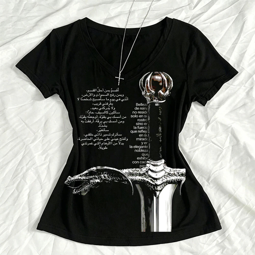 Emo Graphic Print Crop Tee