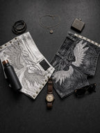 Wing Embroidered Denim Shorts