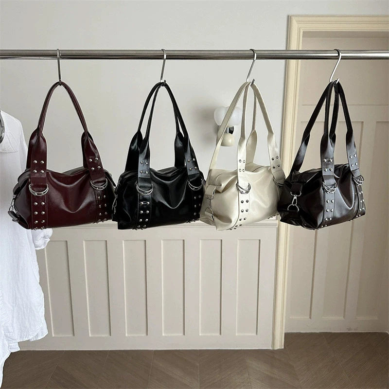 Black Studded Shoulder Bag