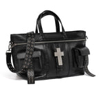Black Cross Rivet Shoulder Bag