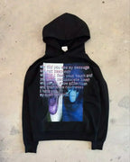 Grunge Print Oversized Hoodie