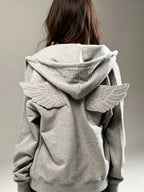 Angel Wing Embroidered Hoodie