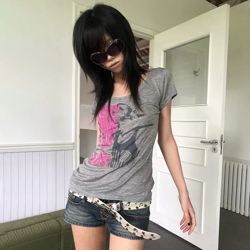 Graphic Print Grunge Tee
