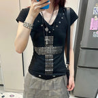Cross Print T-Shirt