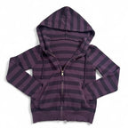Purple Striped Zip-Up Hoodie