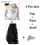K-Pop Crop Top & Cargo Pants Set