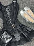 Lace-Up Corset Dress
