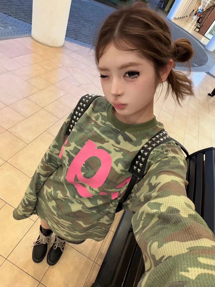 Camo Print Long Sleeve Tee
