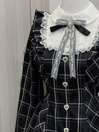 Plaid Lace Ruffle Dress
