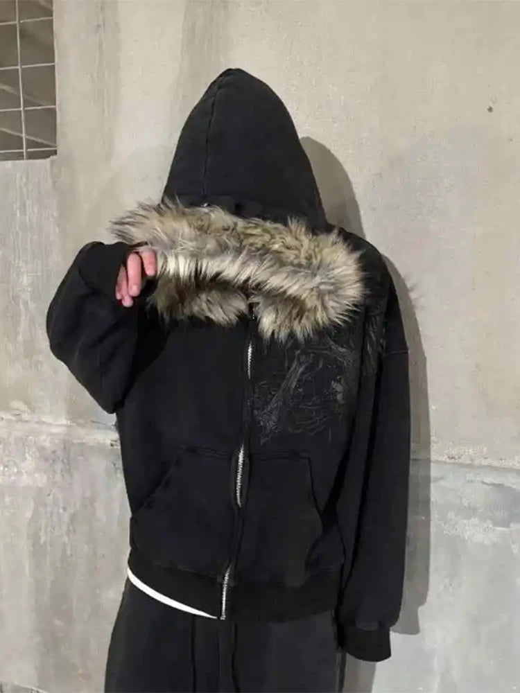 Faux Fur Hooded Jacket