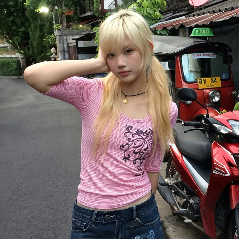 Pink Graphic Print Tee