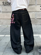 Embroidered Baggy Jeans